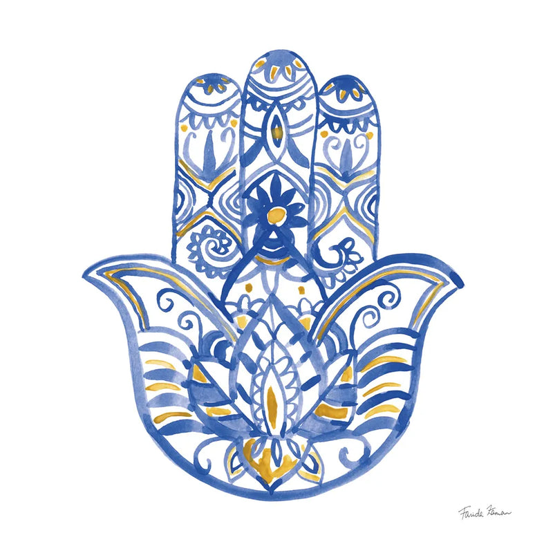 Hamsa I by Farida Zaman. SKU 64352a. Archival Giclee Fine art print for wall decor.
