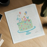 Happy Baby IV by Farida Zaman. Shown as a detailed flat fine art print, highlighting archival giclee quality. Available as an archival giclee rolled canvas, fine art paper, or poster print. SKU 49097a.