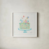 Happy Baby IV by Farida Zaman. Shown in a crisp white glass frame for a clean and minimalist style. Available as an archival giclee rolled canvas, fine art paper, or poster print. SKU 49097a.