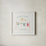 Happy Baby V by Farida Zaman. Shown in a crisp white glass frame for a clean and minimalist style. Available as an archival giclee rolled canvas, fine art paper, or poster print. SKU 49098a.