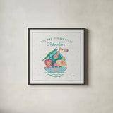 Happy Baby VI by Farida Zaman. Shown in a sleek black glass frame for a contemporary gallery look. Available as an archival giclee rolled canvas, fine art paper, or poster print. SKU 49099a.