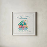 Happy Baby VI by Farida Zaman. Shown in a crisp white glass frame for a clean and minimalist style. Available as an archival giclee rolled canvas, fine art paper, or poster print. SKU 49099a.