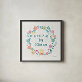 Happy Baby VII by Farida Zaman. Shown in a sleek black glass frame for a contemporary gallery look. Available as an archival giclee rolled canvas, fine art paper, or poster print. SKU 49100a.