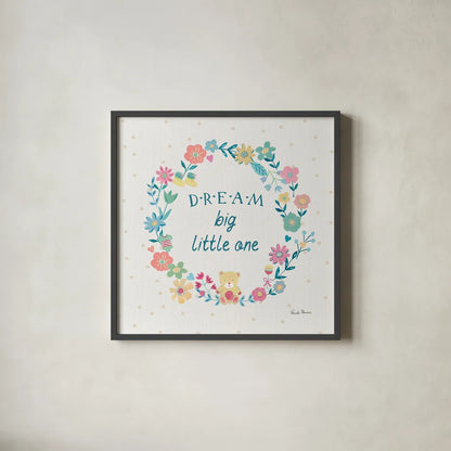 Happy Baby VII by Farida Zaman. Shown in a sleek black glass frame for a contemporary gallery look. Available as an archival giclee rolled canvas, fine art paper, or poster print. SKU 49100a.