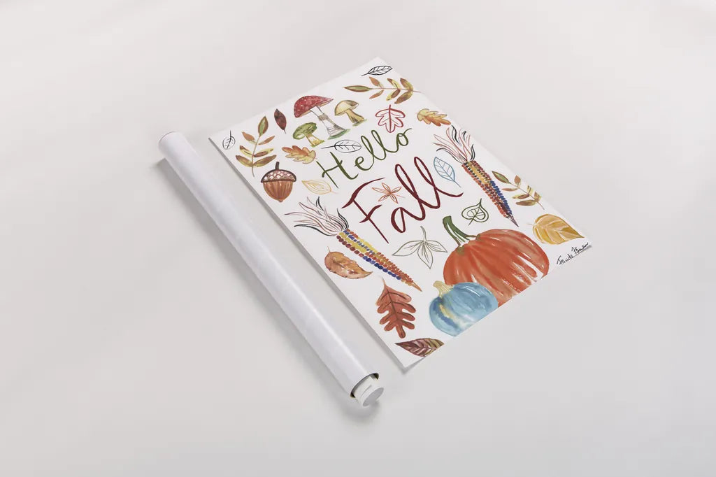 Hello Fall I by Farida Zaman. shown as a rolled paper print. Available as archival giclee rolled canvas, fine art paper, or poster print. SKU 36962h.