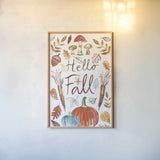 Hello Fall I by Farida Zaman. shown as a paper print in a natural frame. Available as a archival giclee rolled canvas, fine art paper, or poster print. SKU 36962h.