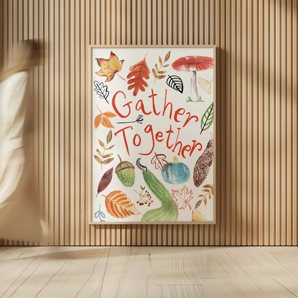 Hello Fall II by Farida Zaman. shown as over sized large wall art. Available as an archival giclee rolled canvas, fine art paper, or poster print. SKU 36963h.