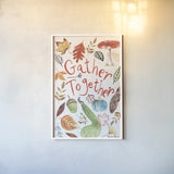 Hello Fall II by Farida Zaman. shown as a paper print in a white frame. Available as a archival giclee rolled canvas, fine art paper, or poster print. SKU 36963h.