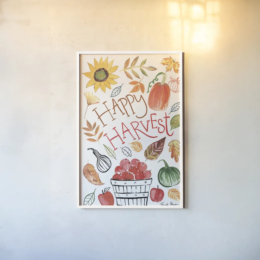 Hello Fall III by Farida Zaman. shown as a paper print in a white frame. Available as a archival giclee rolled canvas, fine art paper, or poster print. SKU 36964h.