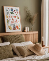 Hello Fall IV by Farida Zaman. shown as a paper print in a natural frame. Available as a archival giclee rolled canvas, fine art paper, or poster print. SKU 36965h.