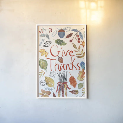 Hello Fall IV by Farida Zaman. shown as a paper print in a white frame. Available as a archival giclee rolled canvas, fine art paper, or poster print. SKU 36965h.