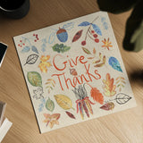 Hello Fall IV Sq Burlap by Farida Zaman. Shown as a detailed flat fine art print, highlighting archival giclee quality. Available as an archival giclee rolled canvas, fine art paper, or poster print. SKU 47597a.