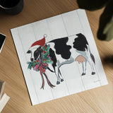 Holiday Farm Animals IV by Farida Zaman. Shown as a detailed flat fine art print, highlighting archival giclee quality. Available as an archival giclee rolled canvas, fine art paper, or poster print. SKU 37036a.