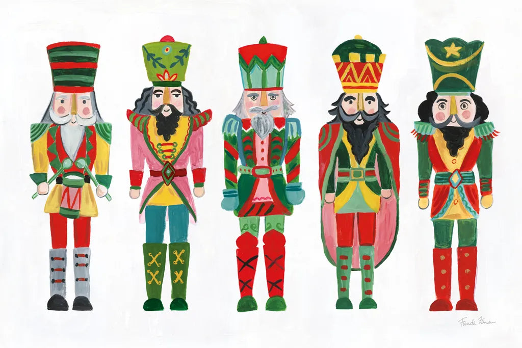 Holiday Nutcrackers I by Farida Zaman. SKU 83571i. Archival Giclee Fine art print for wall decor.