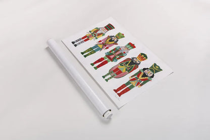 Holiday Nutcrackers I by Farida Zaman. shown as a rolled paper print. Available as archival giclee rolled canvas, fine art paper, or poster print. SKU 83571i.