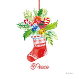 Holiday Stocking by Farida Zaman. SKU 76532a. Archival Giclee Fine art print for wall decor.