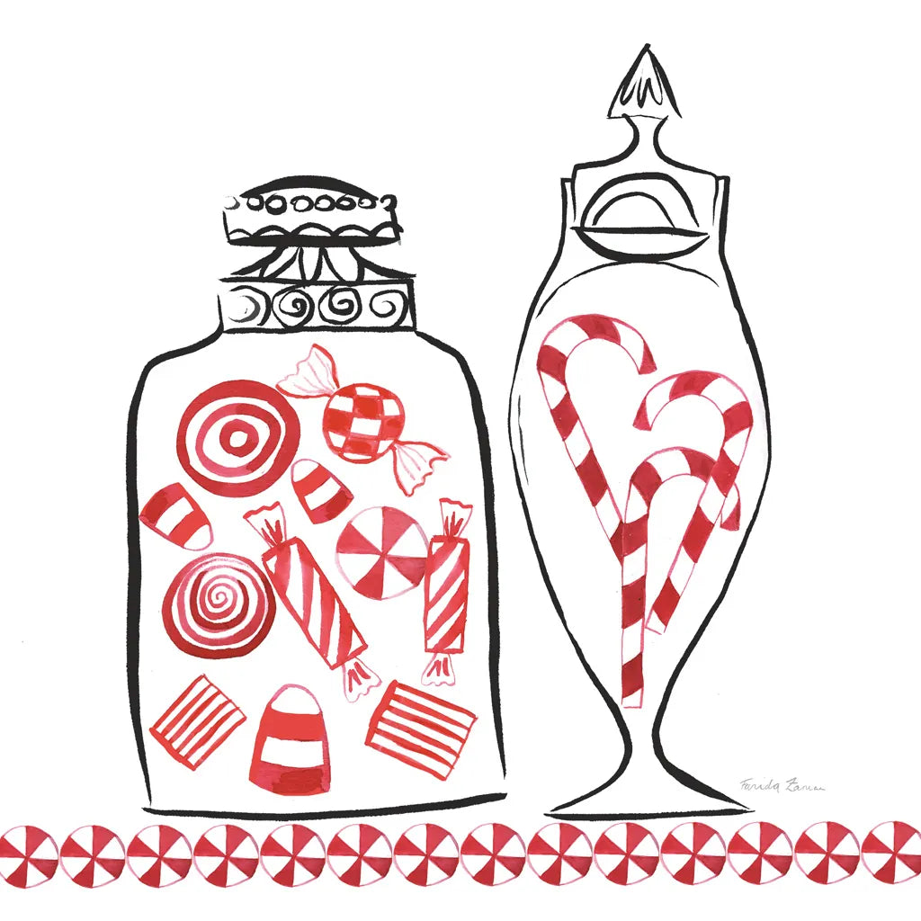 Holiday Treats II BW by Farida Zaman. SKU 58362a. Archival Giclee Fine art print for wall decor.