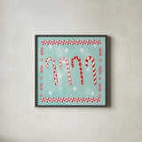 Holiday Treats III by Farida Zaman. Shown in a sleek black glass frame for a contemporary gallery look. Available as an archival giclee rolled canvas, fine art paper, or poster print. SKU 33053a.