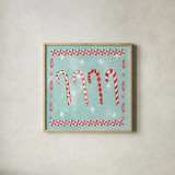 Holiday Treats III by Farida Zaman. Shown in a natural wood glass frame for a timeless modern aesthetic. Available as an archival giclee rolled canvas, fine art paper, or poster print. SKU 33053a.