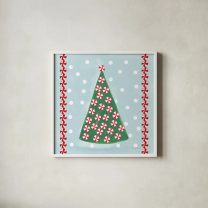 Holiday Treats IV by Farida Zaman. Shown in a crisp white glass frame for a clean and minimalist style. Available as an archival giclee rolled canvas, fine art paper, or poster print. SKU 33054a.
