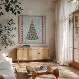 Holiday Treats IV by Farida Zaman. Shown in a natural wood frame in a cozy modern living room. Available as an archival giclee rolled canvas, fine art paper, or poster print. SKU 33054a.
