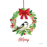 Holiday Wreath by Farida Zaman. SKU 76533a. Archival Giclee Fine art print for wall decor.