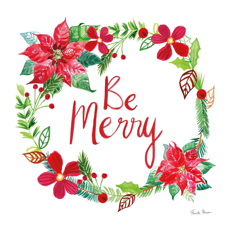 Holiday Wreath III by Farida Zaman. SKU 39792a. Archival Giclee Fine art print for wall decor.
