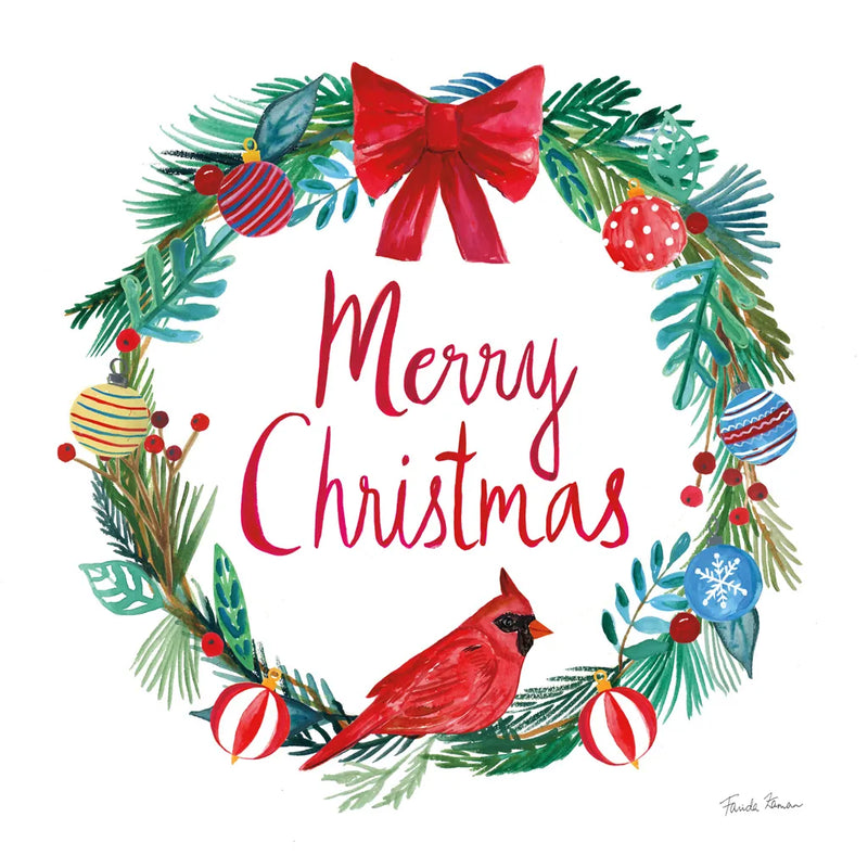 Holiday Wreath IV by Farida Zaman. SKU 39793a. Archival Giclee Fine art print for wall decor.