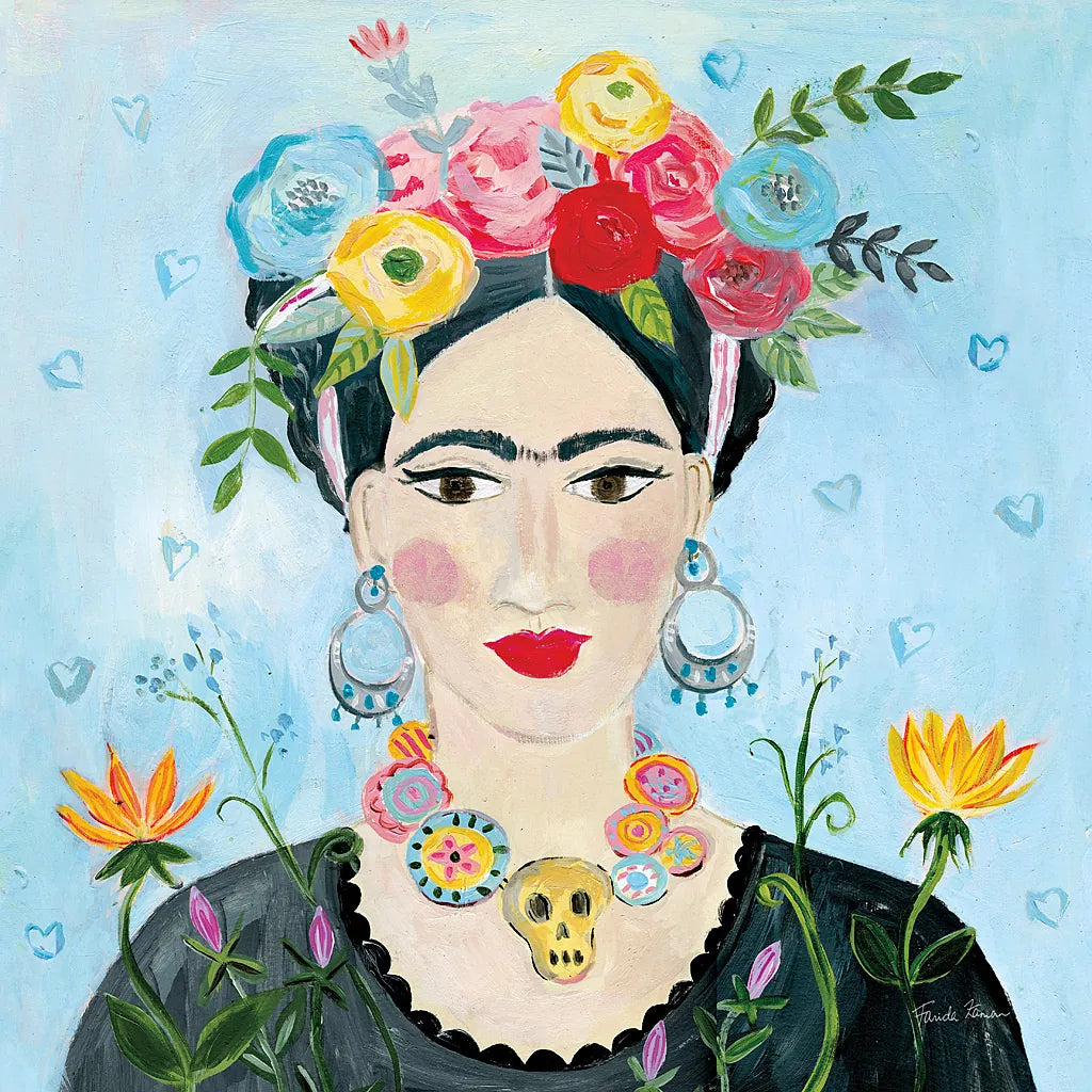 Homage to Frida II Shoulders by Farida Zaman. SKU 51754a. Archival Giclee Fine art print for wall decor.
