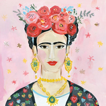 Homage to Frida Shoulders by Farida Zaman. SKU 51753a. Archival Giclee Fine art print for wall decor.