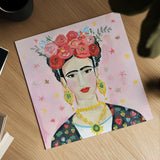 Homage to Frida Shoulders by Farida Zaman. Shown as a detailed flat fine art print, highlighting archival giclee quality. Available as an archival giclee rolled canvas, fine art paper, or poster print. SKU 51753a.