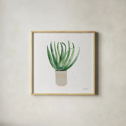 Home Garden I by Farida Zaman. Shown in a natural wood glass frame for a timeless modern aesthetic. Available as an archival giclee rolled canvas, fine art paper, or poster print. SKU 63537a.