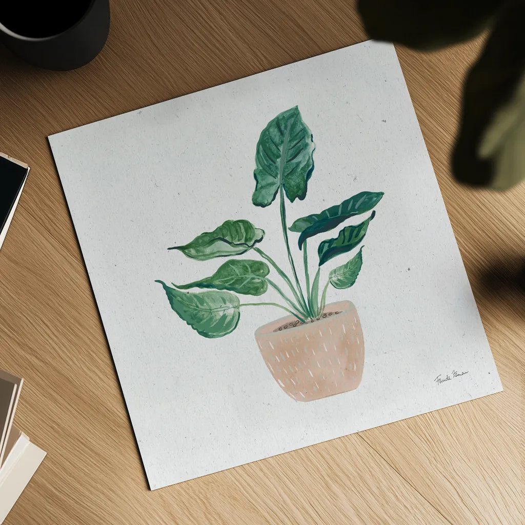 Home Garden III by Farida Zaman. Shown as a detailed flat fine art print, highlighting archival giclee quality. Available as an archival giclee rolled canvas, fine art paper, or poster print. SKU 63539a.