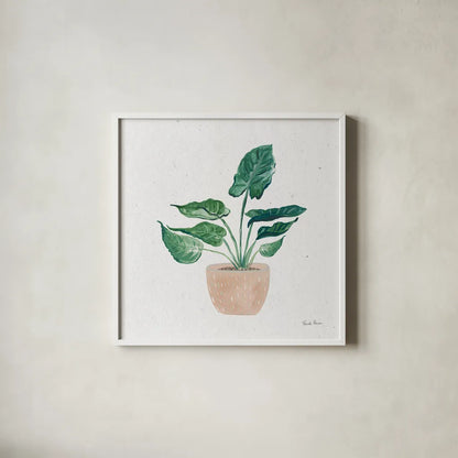 Home Garden III by Farida Zaman. Shown in a crisp white glass frame for a clean and minimalist style. Available as an archival giclee rolled canvas, fine art paper, or poster print. SKU 63539a.