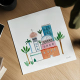 Home Sweet Home I by Farida Zaman. Shown as a detailed flat fine art print, highlighting archival giclee quality. Available as an archival giclee rolled canvas, fine art paper, or poster print. SKU 56840a.