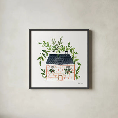 Home Sweet Home II by Farida Zaman. Shown in a sleek black glass frame for a contemporary gallery look. Available as an archival giclee rolled canvas, fine art paper, or poster print. SKU 56841a.