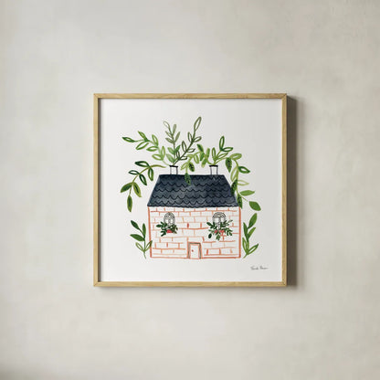 Home Sweet Home II by Farida Zaman. Shown in a natural wood glass frame for a timeless modern aesthetic. Available as an archival giclee rolled canvas, fine art paper, or poster print. SKU 56841a.