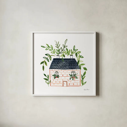 Home Sweet Home II by Farida Zaman. Shown in a crisp white glass frame for a clean and minimalist style. Available as an archival giclee rolled canvas, fine art paper, or poster print. SKU 56841a.