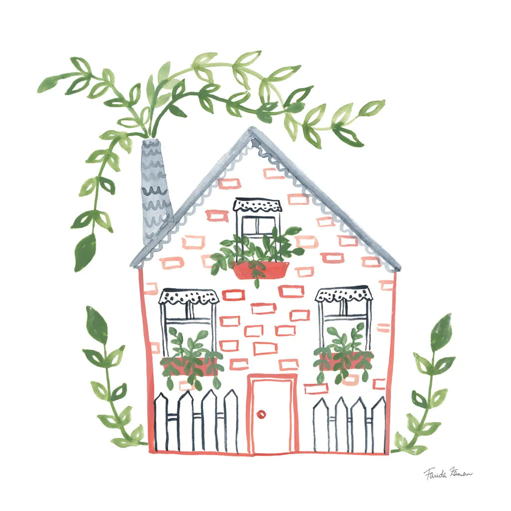 Home Sweet Home III by Farida Zaman. SKU 67384a. Archival Giclee Fine art print for wall decor.