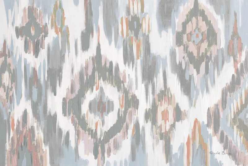 Ikat Jewel I blush grey by Farida Zaman. SKU 45667i. Archival Giclee Fine art print for wall decor.