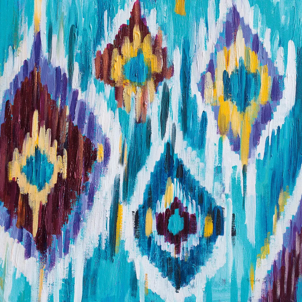 Ikat Jewel III by Farida Zaman. SKU 45445a. Archival Giclee Fine art print for wall decor.