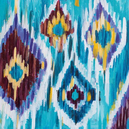 Ikat Jewel III by Farida Zaman. SKU 45445a. Archival Giclee Fine art print for wall decor.