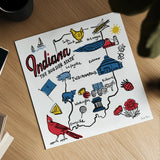 Indiana by Farida Zaman. Shown as a detailed flat fine art print, highlighting archival giclee quality. Available as an archival giclee rolled canvas, fine art paper, or poster print. SKU 87824a.