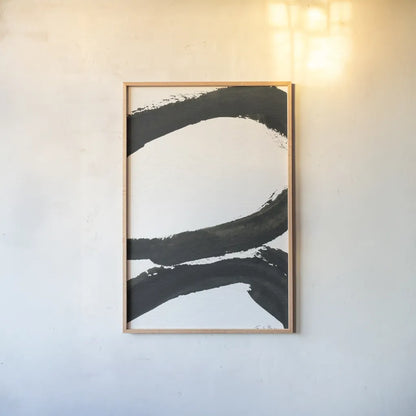 Inky I by Farida Zaman. shown as a paper print in a natural frame. Available as a archival giclee rolled canvas, fine art paper, or poster print. SKU 76836h.