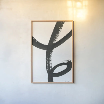 Inky III by Farida Zaman. shown as a paper print in a natural frame. Available as a archival giclee rolled canvas, fine art paper, or poster print. SKU 76838h.