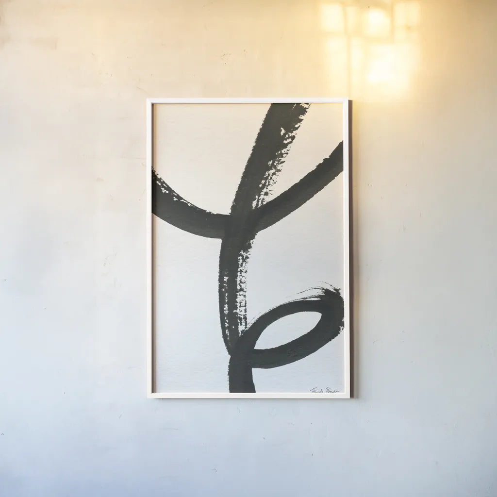 Inky III by Farida Zaman. shown as a paper print in a white frame. Available as a archival giclee rolled canvas, fine art paper, or poster print. SKU 76838h.