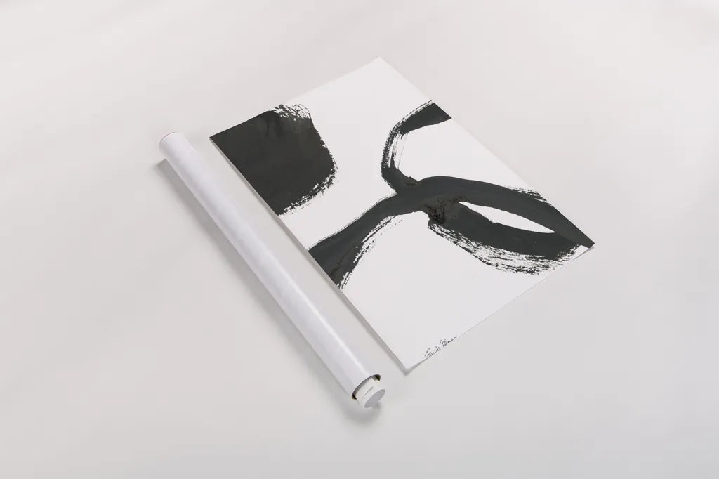 Inky V by Farida Zaman. shown as a rolled paper print. Available as archival giclee rolled canvas, fine art paper, or poster print. SKU 76840h.