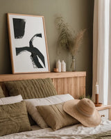 Inky V by Farida Zaman. shown as a paper print in a natural frame. Available as a archival giclee rolled canvas, fine art paper, or poster print. SKU 76840h.