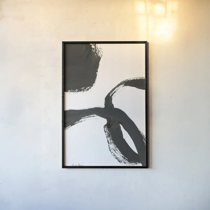 Inky V by Farida Zaman. shown as a paper print in a black flame. Available as a archival giclee rolled canvas, fine art paper, or poster print. SKU 76840h.