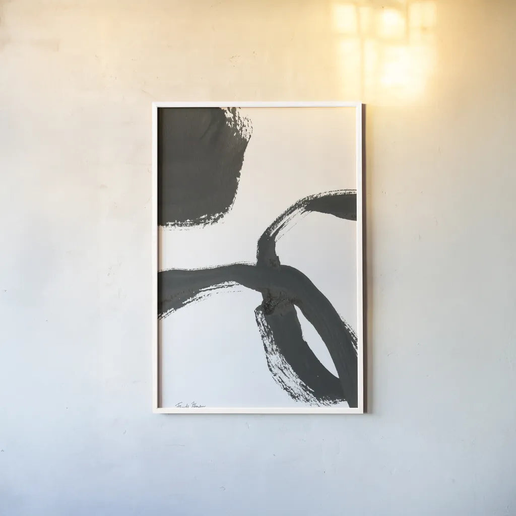 Inky V by Farida Zaman. shown as a paper print in a white frame. Available as a archival giclee rolled canvas, fine art paper, or poster print. SKU 76840h.